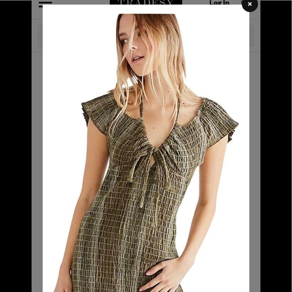 Free People Jungle Green tie dress - Picture 6 of 7